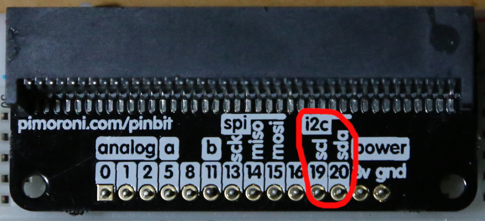 I2Cで利用するピンの位置